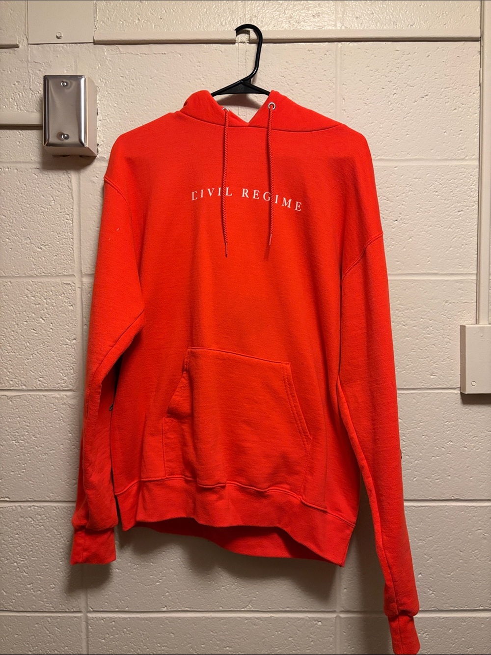 Civil Regime Embroidered Tangerine Hoodie